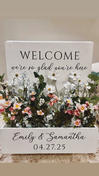 Wedding Flower Box A Frame Welcome sign