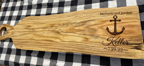 Paddle handle charcuterie board