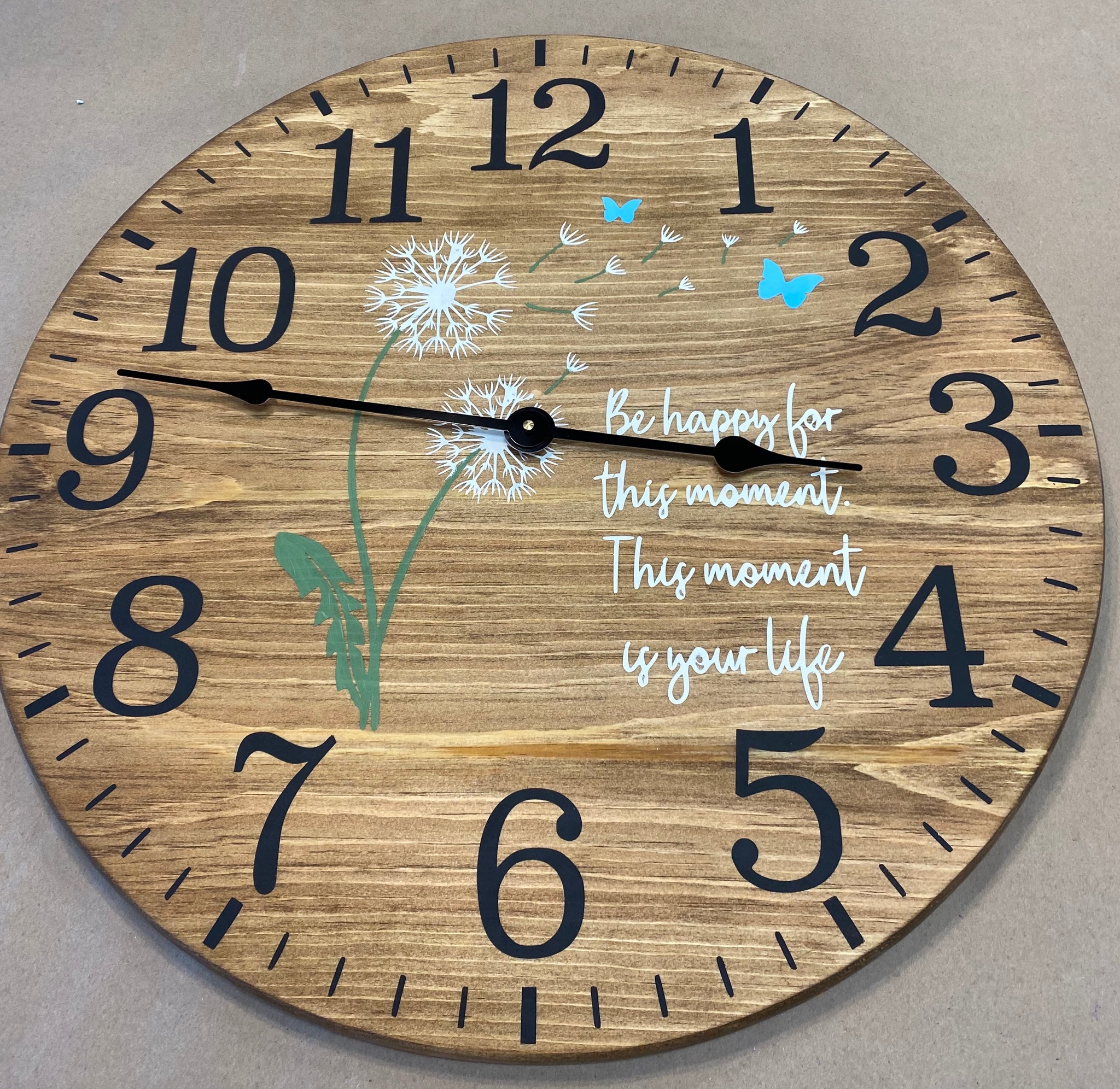 24" Clock Be happy for the moment
