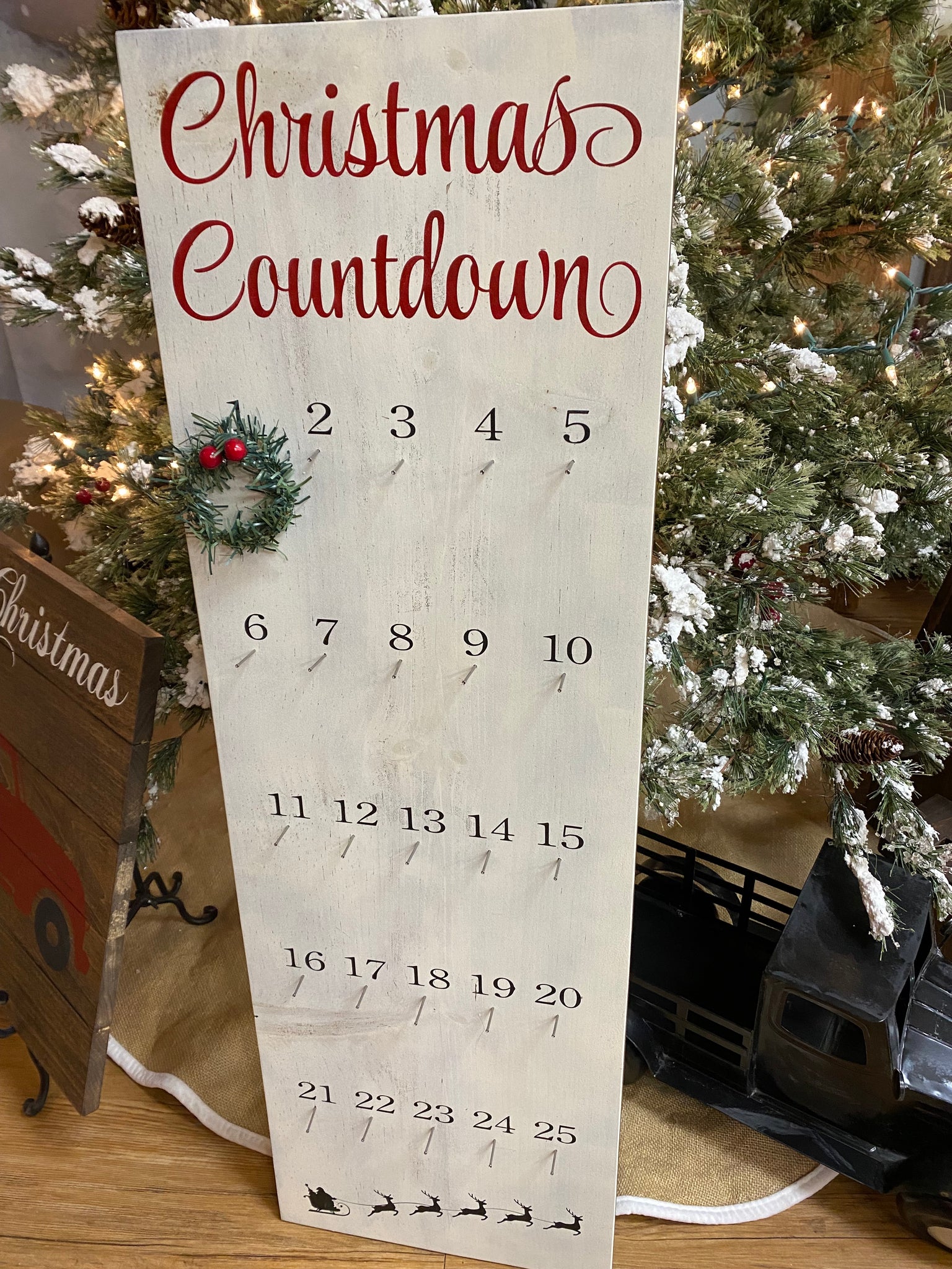 Christmas Countdown Sign – Words on Wood