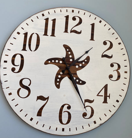 24" Clock with starfish