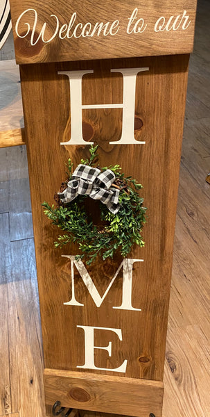 HOME Shutter Sign With wreath