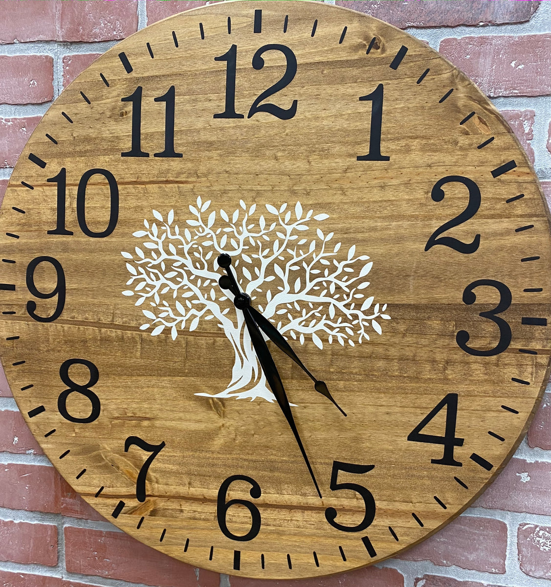 Custom Made Tree Clock – Words on Wood