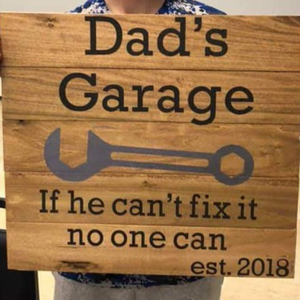 Dad's Garage sign