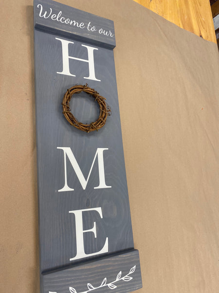 HOME Shutter Sign With wreath